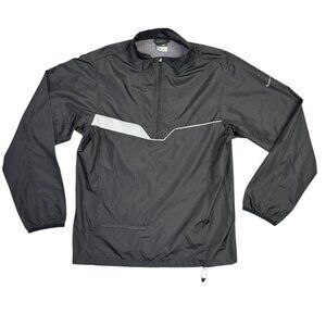 Nike Windbreaker Track Jacket 1/4 Zip Mens Medium M Black Full Zip Mock Neck